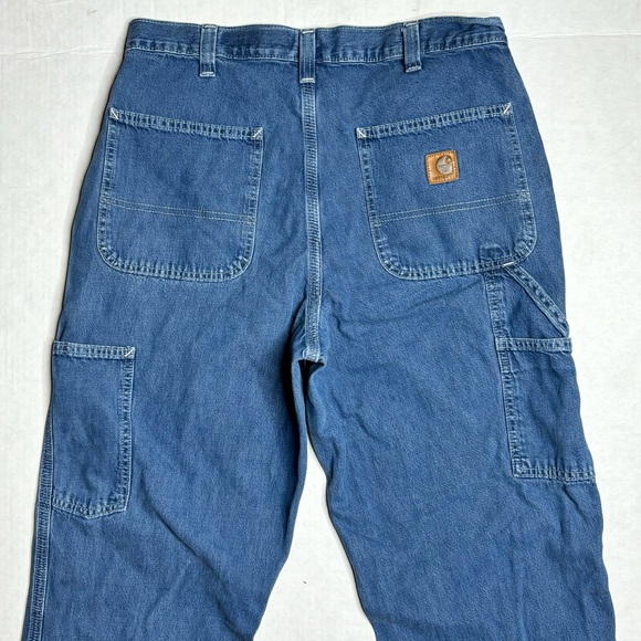Carhartt B13 HDK Carpenter Dungaree Fit Denim Blue Work Jeans - Picture 4 of 6